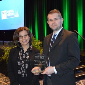 Drs. Tzameli & Mazur at AACR 2018 Grant Awards Ceremony Photo 