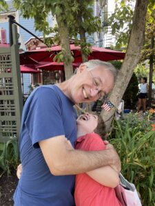 Drew with his father, David. 